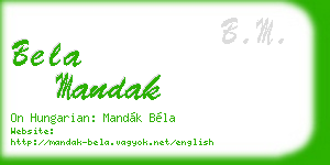 bela mandak business card